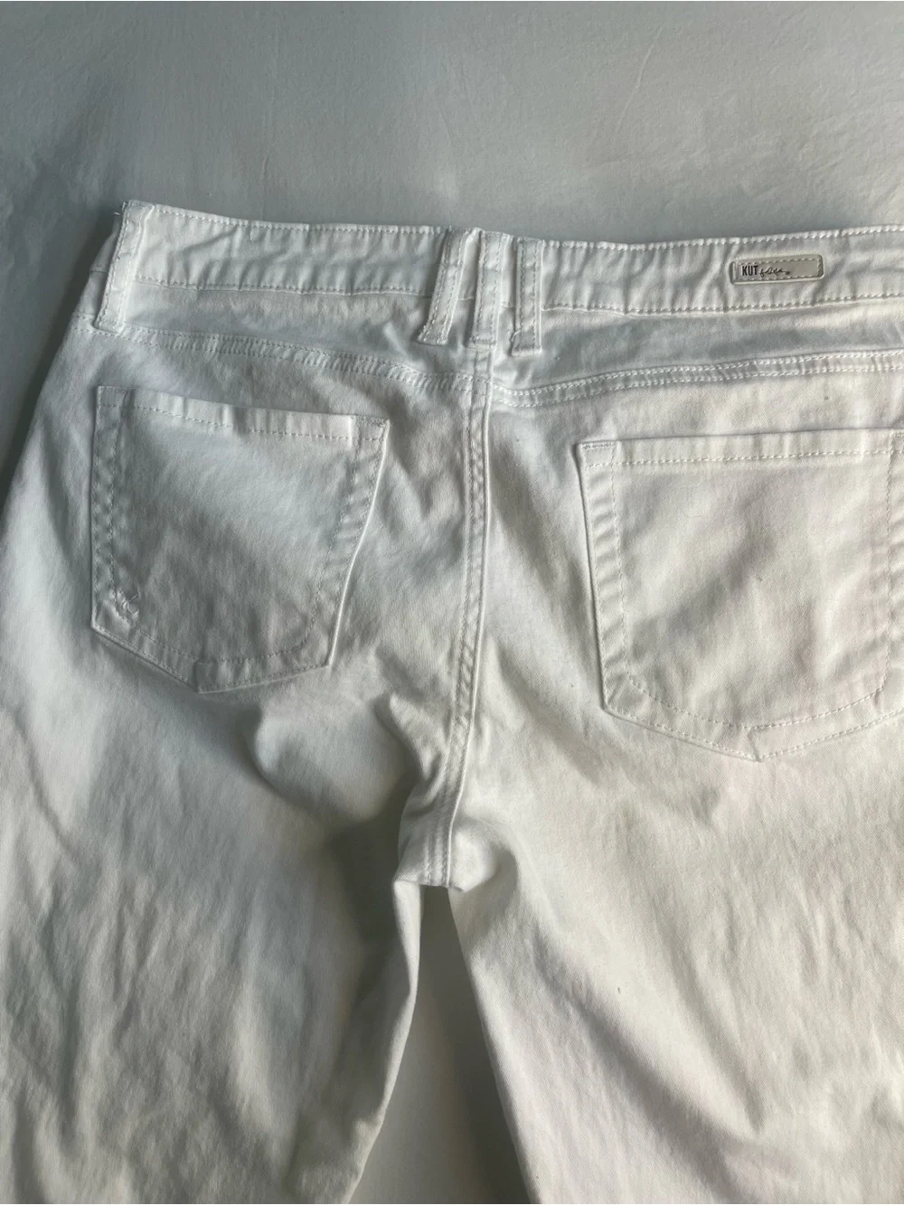Kut from‎ the Kloth White Straight-Leg Distressed Jeans